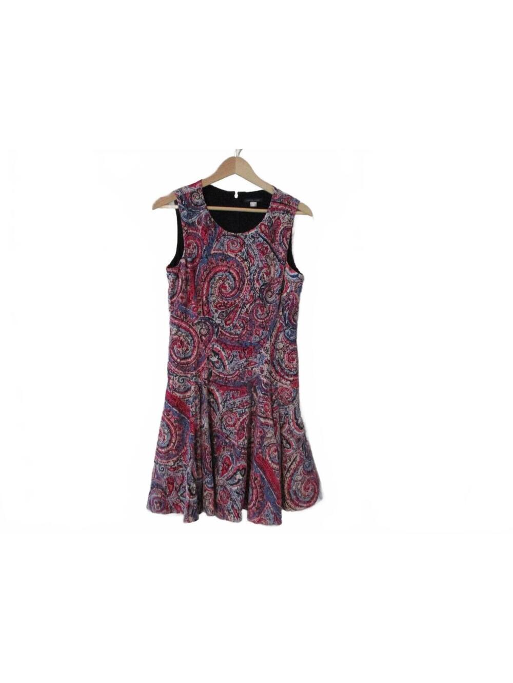 Tommy Hilfiger Paisley Fit & Flare Dress Size 10 Sleeveless Multi Color Flare
